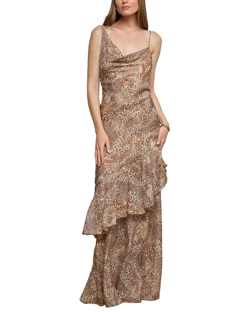 Viola Asymmetrical Cowl Neck Silk Gown by L'AGENCE