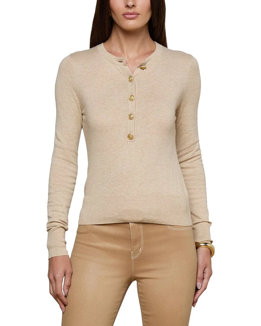 Ronda Knit Henley Wool-Blend Pullover by L'AGENCE