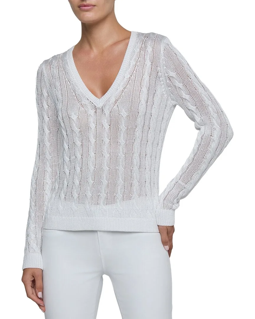 Preston Cable V Neck Pullover by L'AGENCE