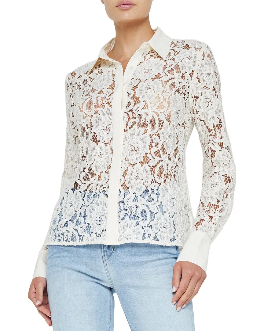 Maia Lace Button-Down Bls by L'AGENCE