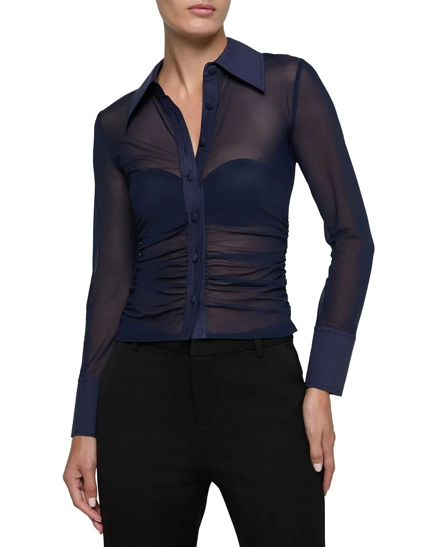 Isola Mesh Button Up Top by L'AGENCE