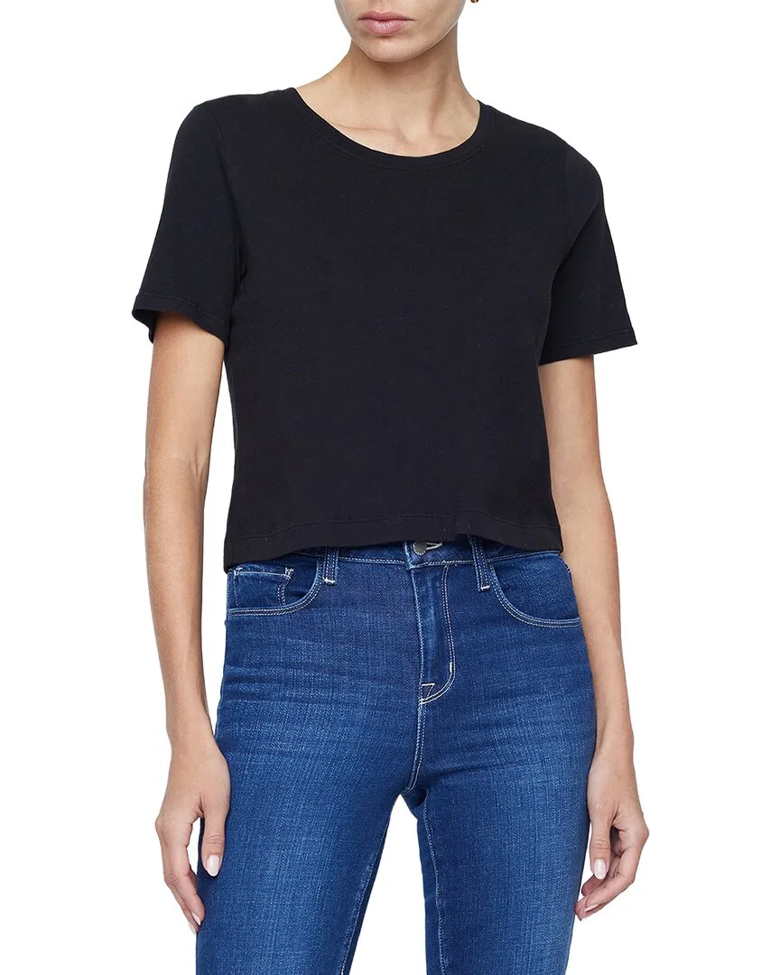 Donna Crop Crew Neck T-Shirt by L'AGENCE