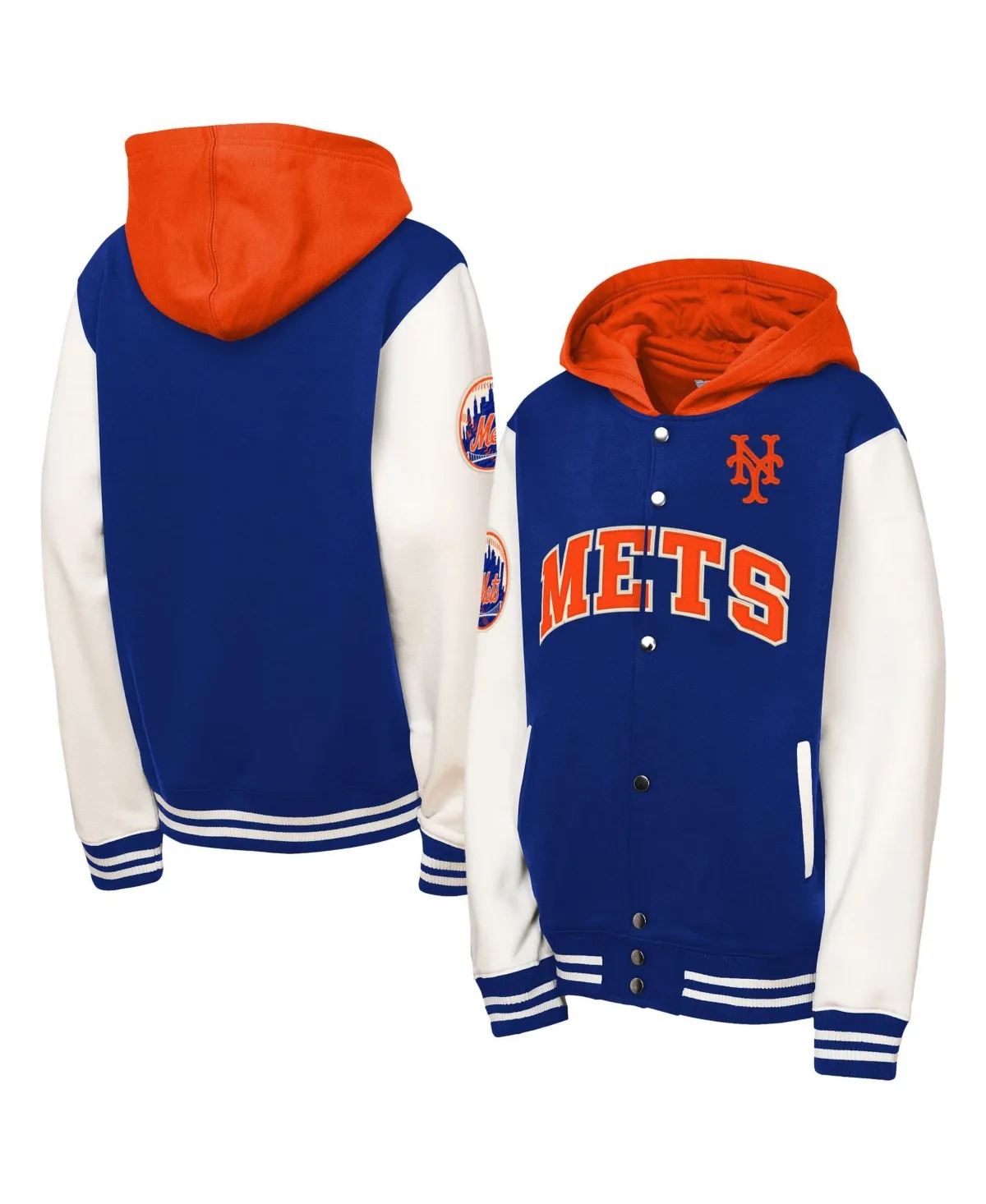 Mitchell & Ness New York Mets Courtside Fleece Full-Snap Hoodie by Mitchell & Ness