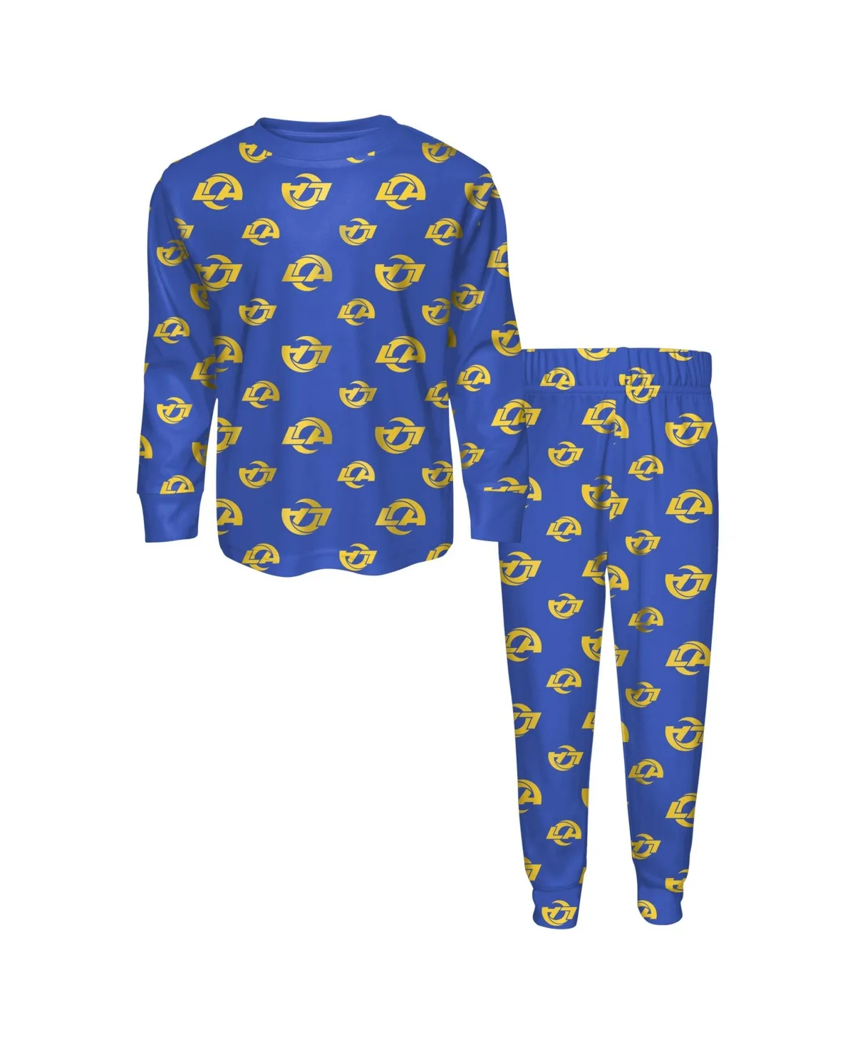 Outerstuff Los Angeles Rams All-Over-Print Long-Sleeves T-Shirt and Pants Sleep Set by Outerstuff