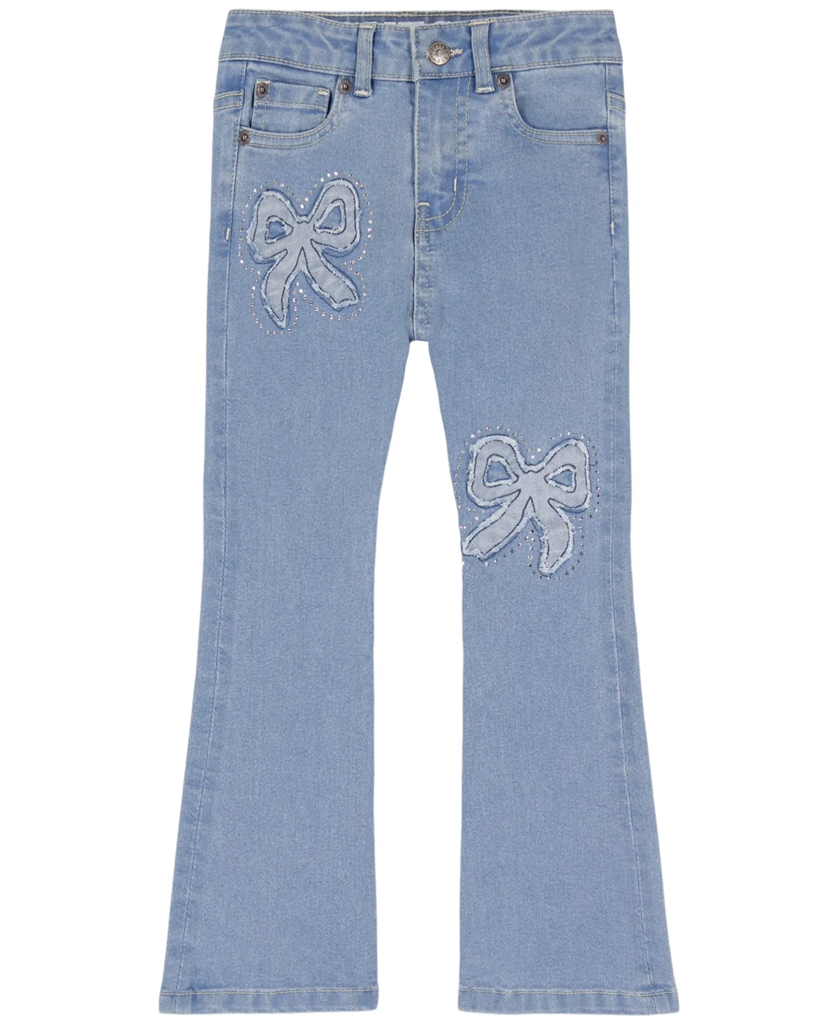 GUESS Bow Flare Embellished Denim Jeans by GUESS