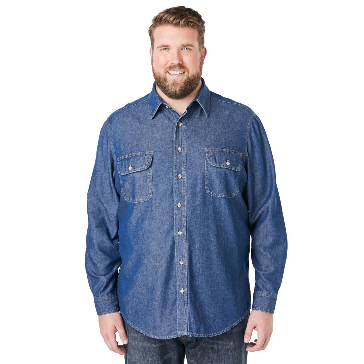 Boulder Creek Long Sleeve Denim and Twill Shirt by Boulder Creek