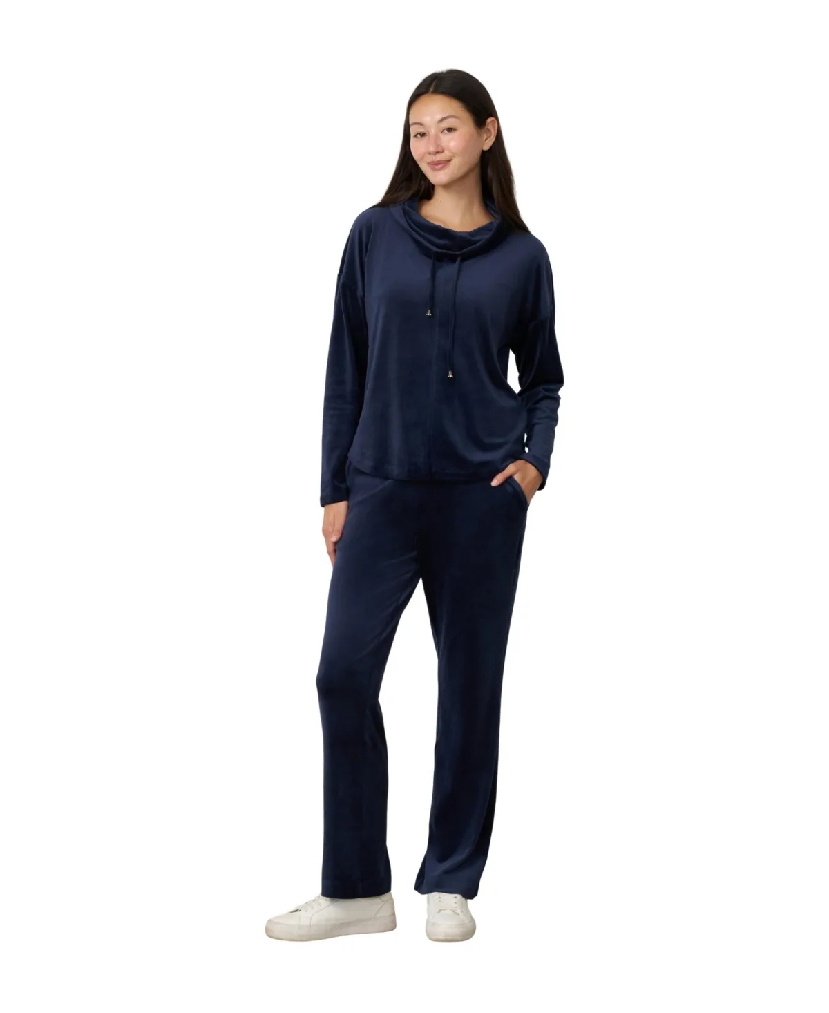 Cable & Gauge Cowl Neck Wide Leg Pant Set by Cable & Gauge