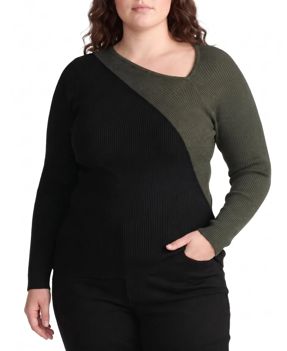 Universal Standard Savvy Fine-Rib Asymmetric Lightweight Sweater by Universal Standard