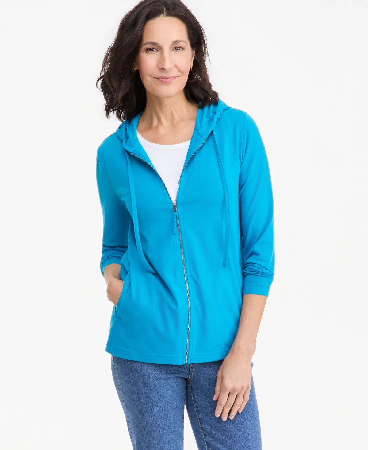 Style & Co Zip-Front Long-Sleeve Hoodie by Style & Co