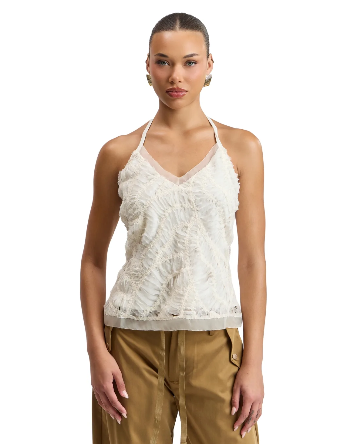 Deep V-Neck Halter Tank by Avec Les Filles