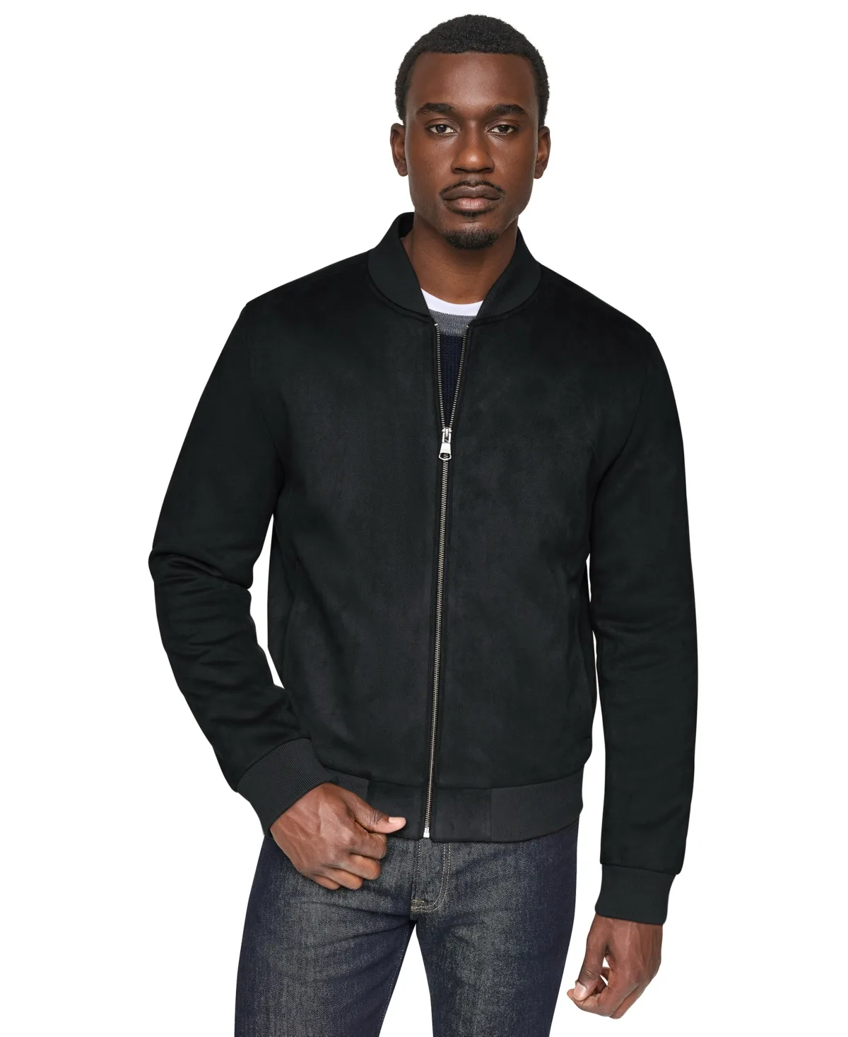 Faux-Suede Bomber Jacket by DKNY