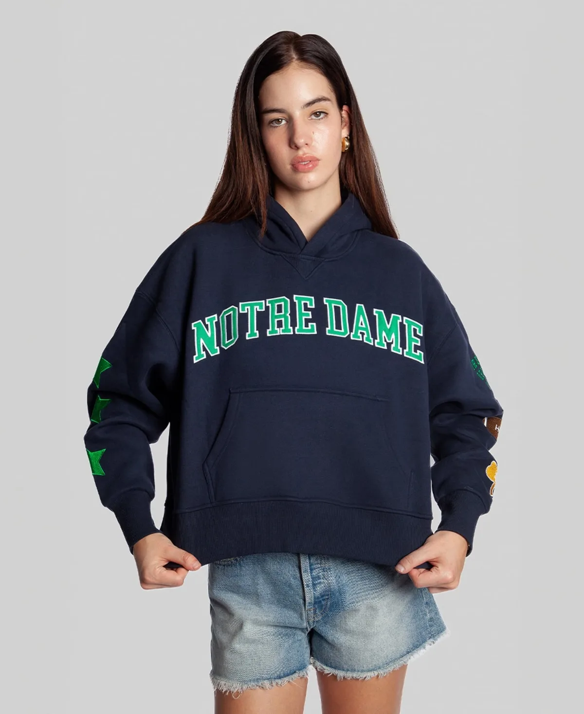 Notre Dame Fighting Irish Cropped Spirit Hoodie by Hype and Vice