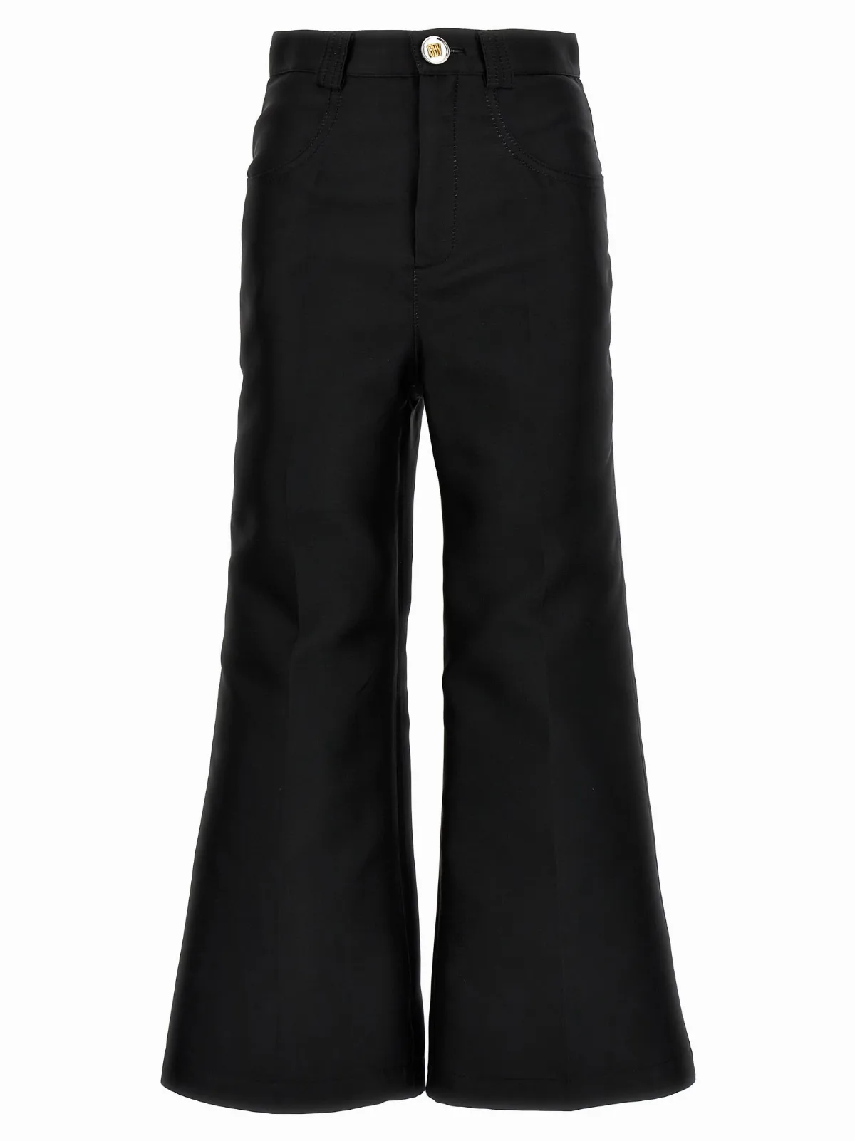 Cropped Silk Blend Pants