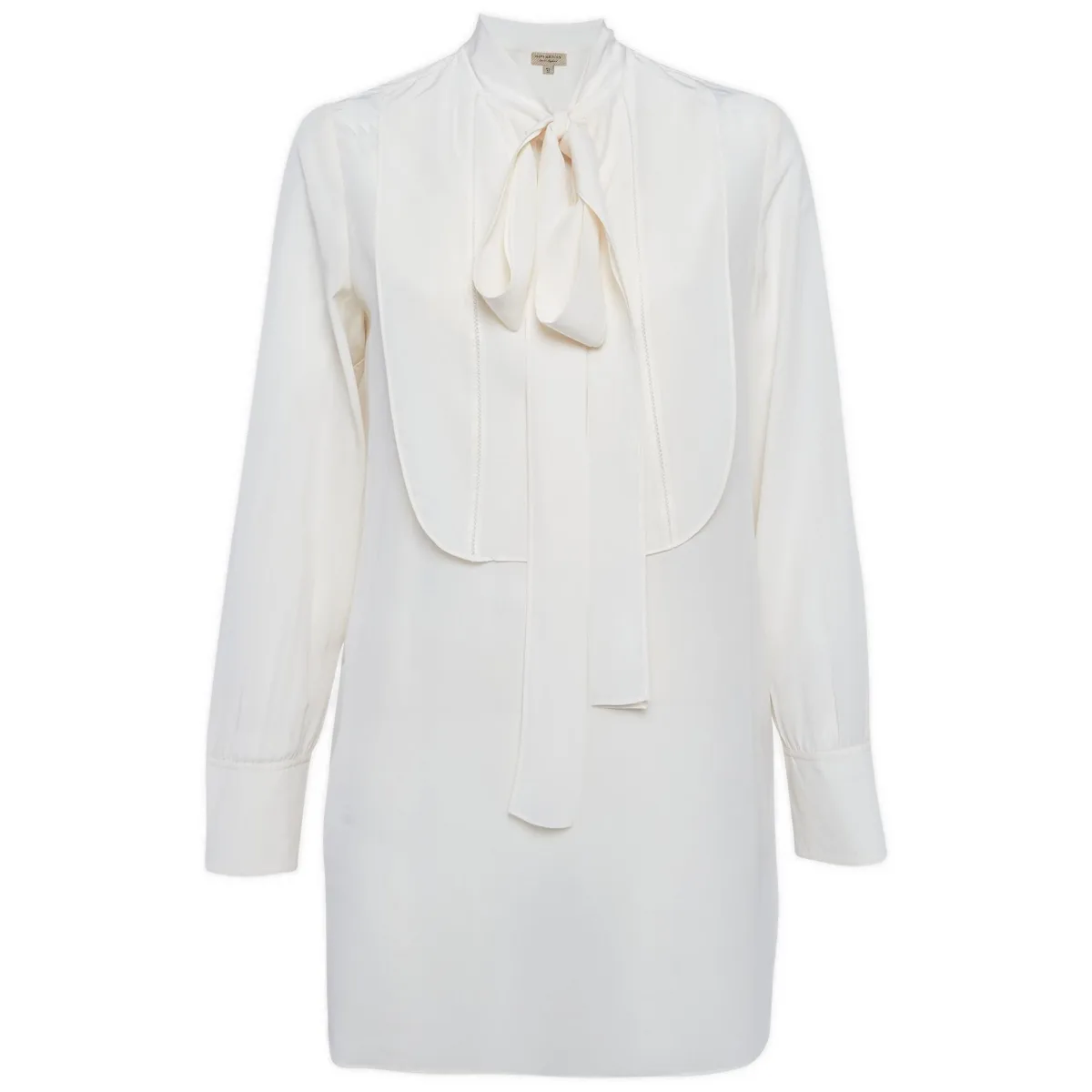 Pre-Owned Silk Neck Tie Long Sleeves Top by Burberry