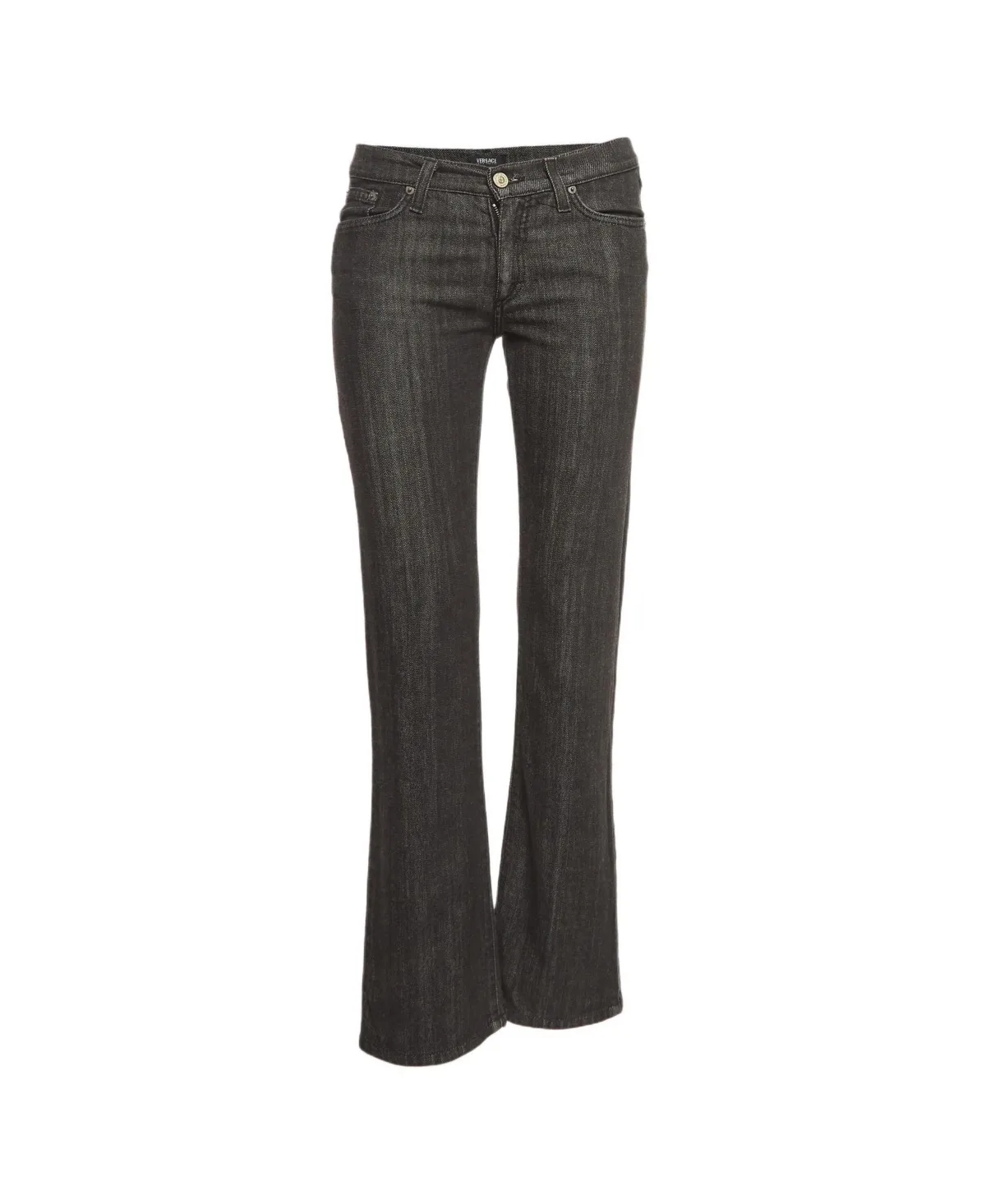 Pre-Owned Mid-Rise Bootcut Embroidered Denim Jeans by Versace
