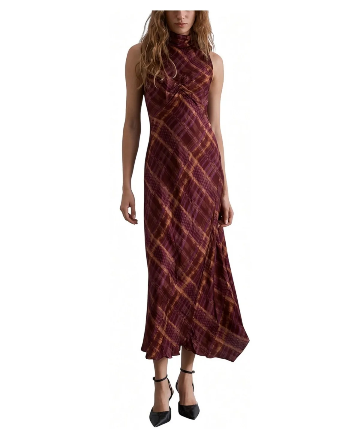 Printed Halter Neck Dress by Scalpers