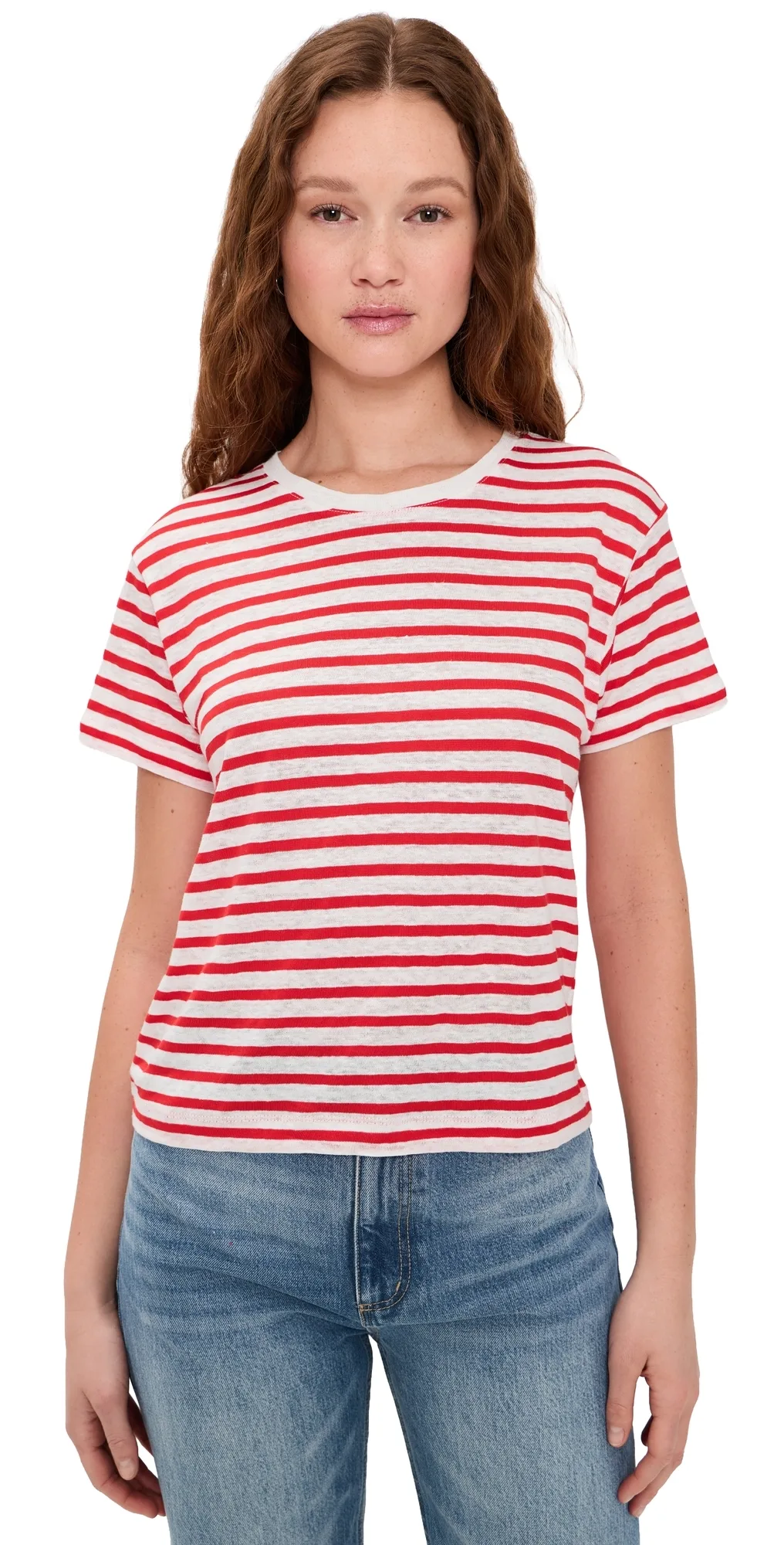 Garcon Striped Tee In Linen Cotton