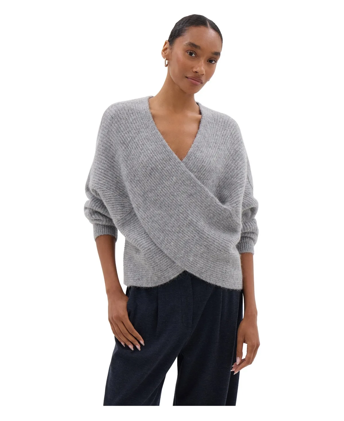Betty Criss-Cross V-Neck Knit Jumper by Hush
