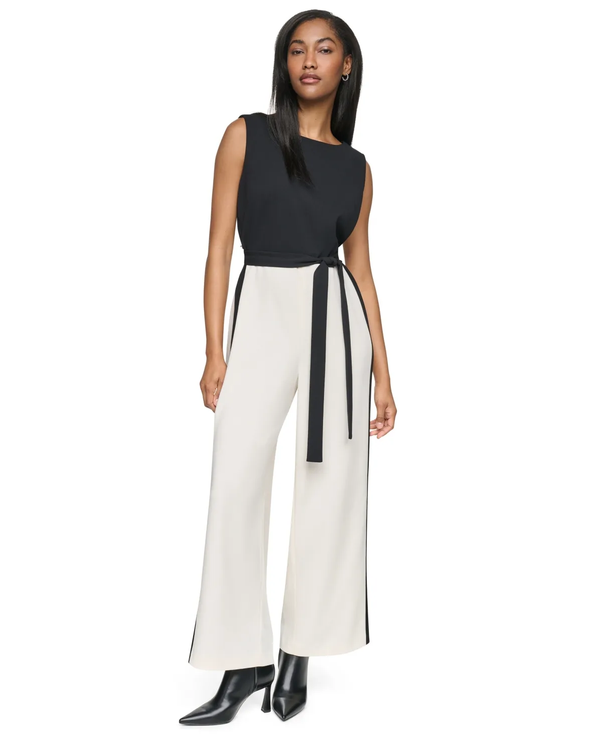 Sleeveless Colorblock Wide-Leg Jumpsuit by DKNY
