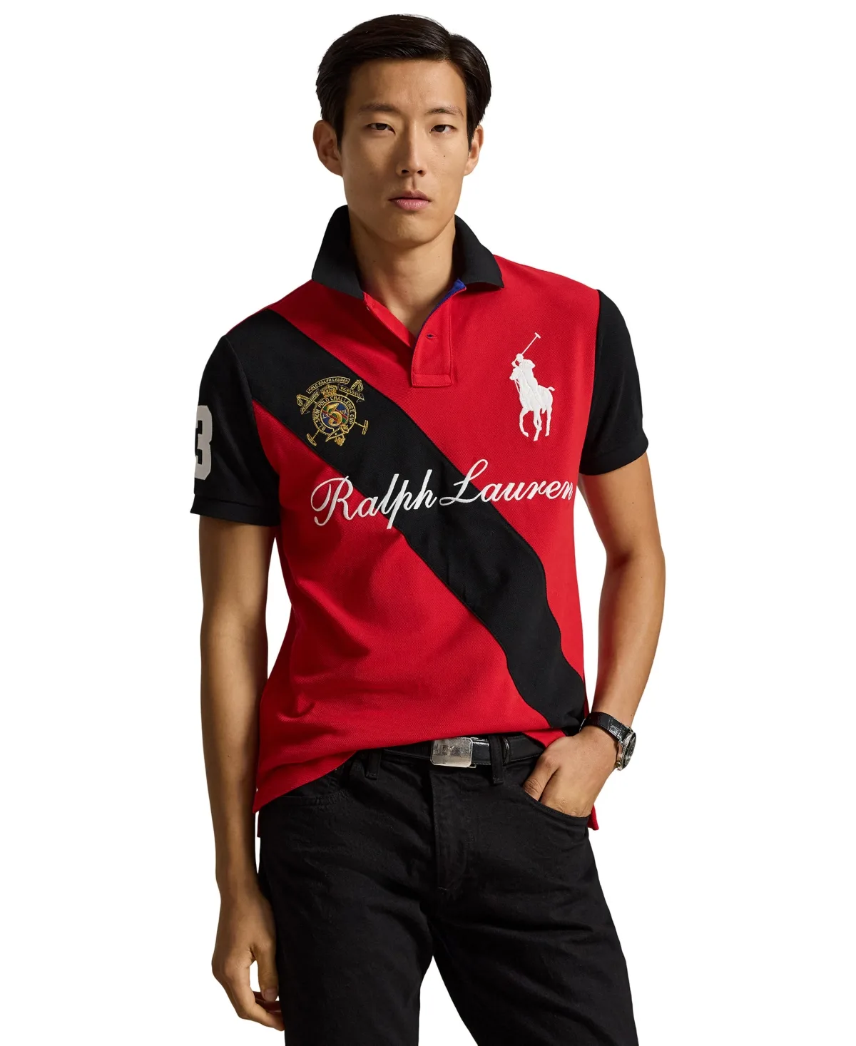 Custom Slim-Fit Big Pony Mesh Polo Shirt by Polo Ralph Lauren