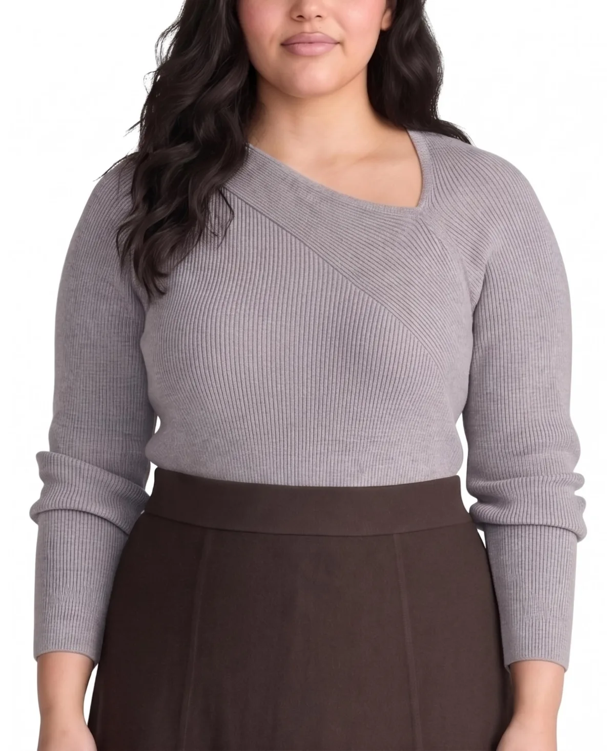 Savvy Fine-Rib Asymmetric Lightweight Sweater by Universal Standard