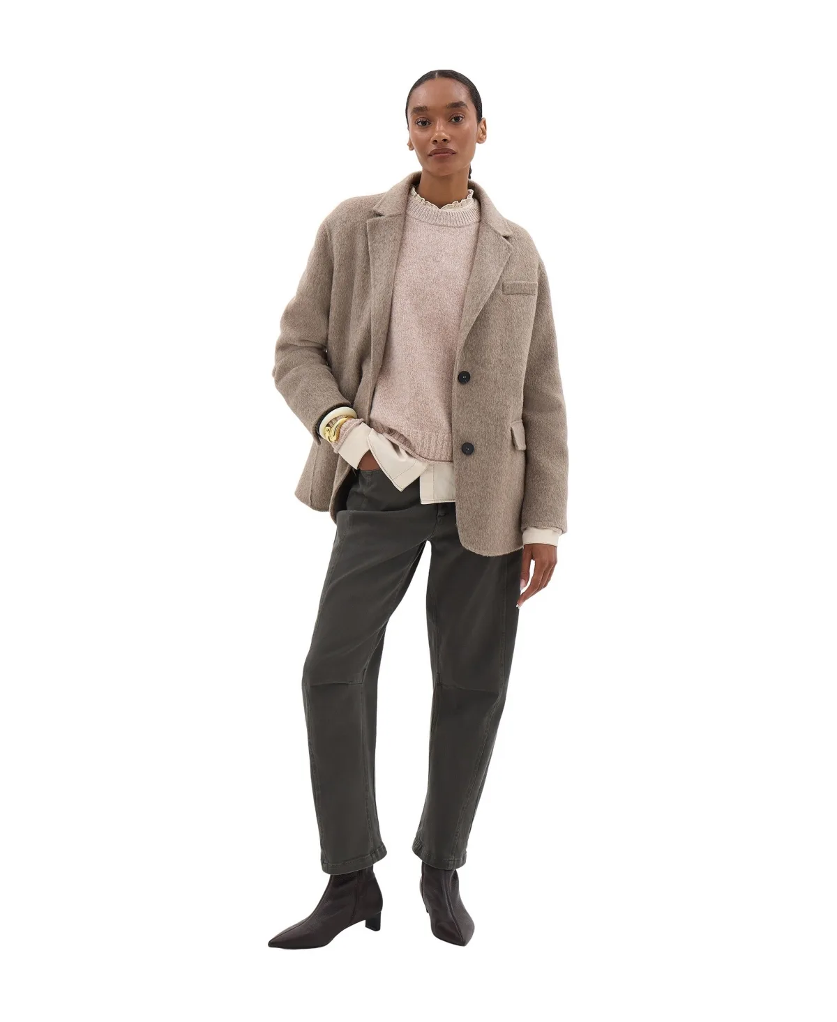 Double-Faced Wool Boyfriend Blazer by Hush