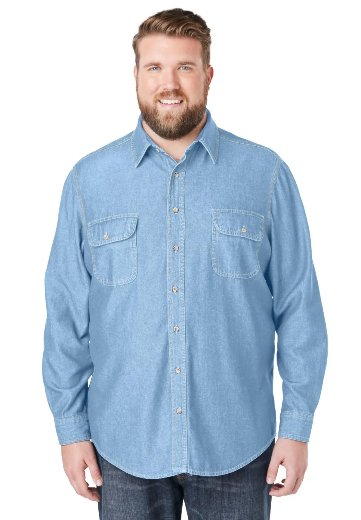 Boulder Creek Long Sleeve Denim and Twill Shirt by Boulder Creek