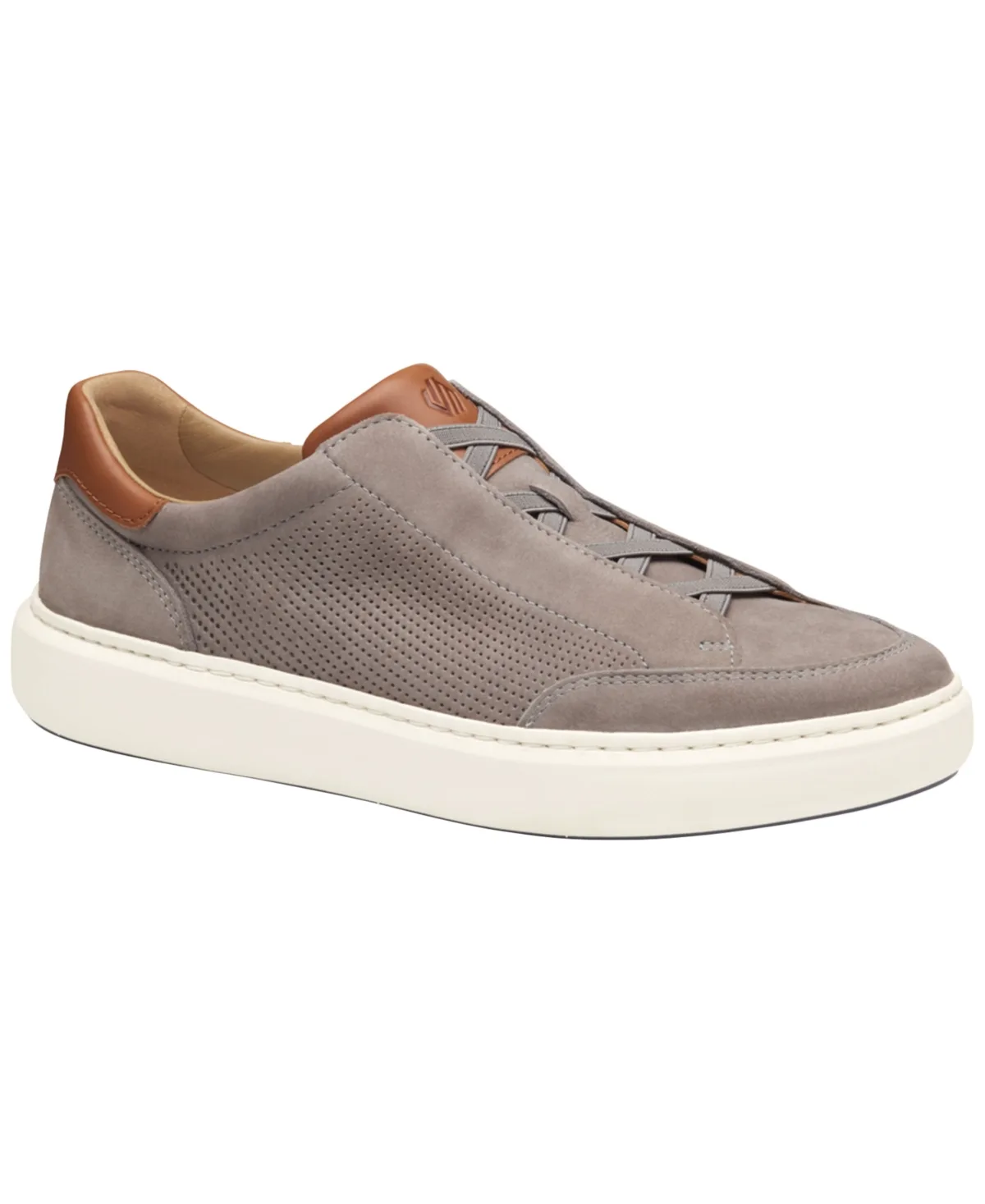 Anders Stretch Round-Toe Shoes - Gray Nubuck by Johnston & Murphy