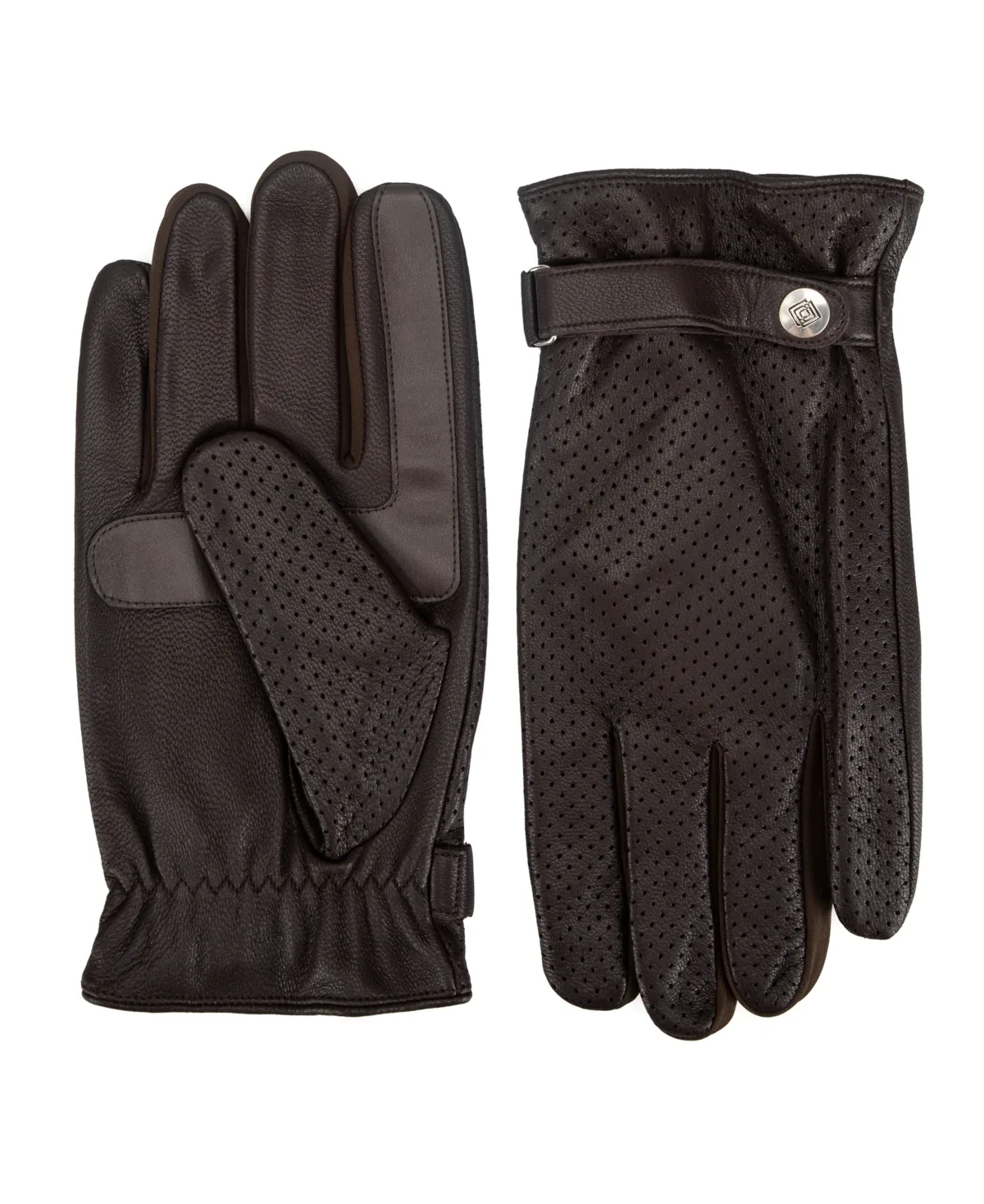 Perforated 4-Way Stretch Leather Gloves with smarTouch by Isotoner Signature