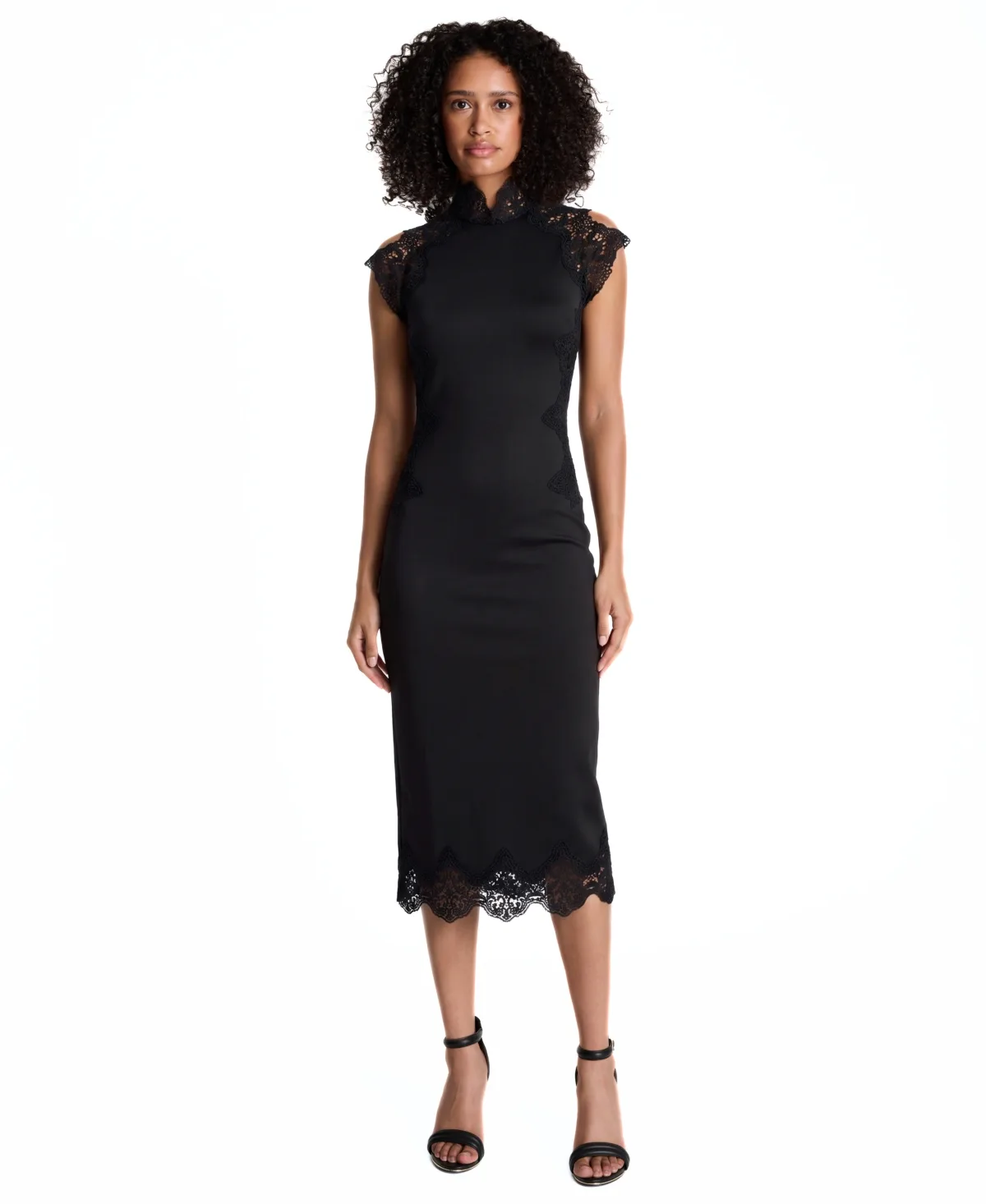 Mock-Neck Lace Midi Dress by Kenneth Cole