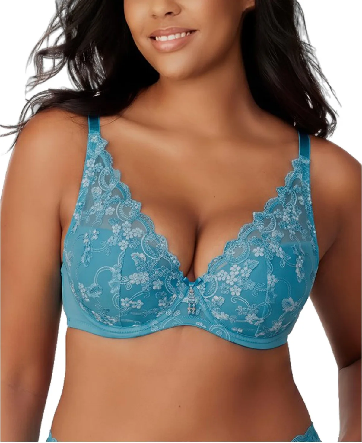 Cup-Sized Floral-Lace Underwire T-Shirt Bra by Lascana