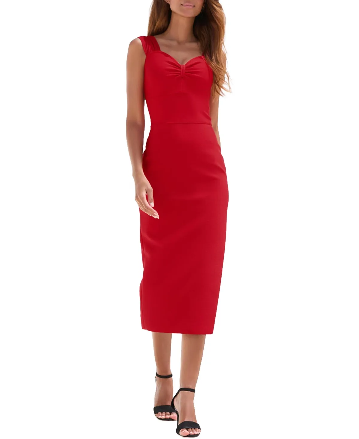 Sweetheart-Neck Bow-Detail Midi Dress by Lascana
