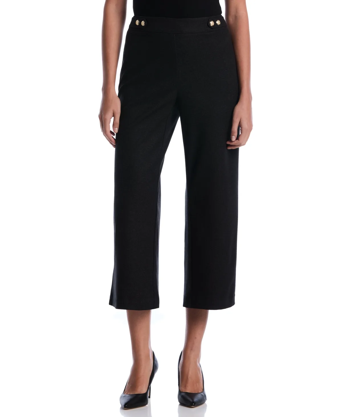 Cropped Wide-Leg Stretch Pants by Rafaella