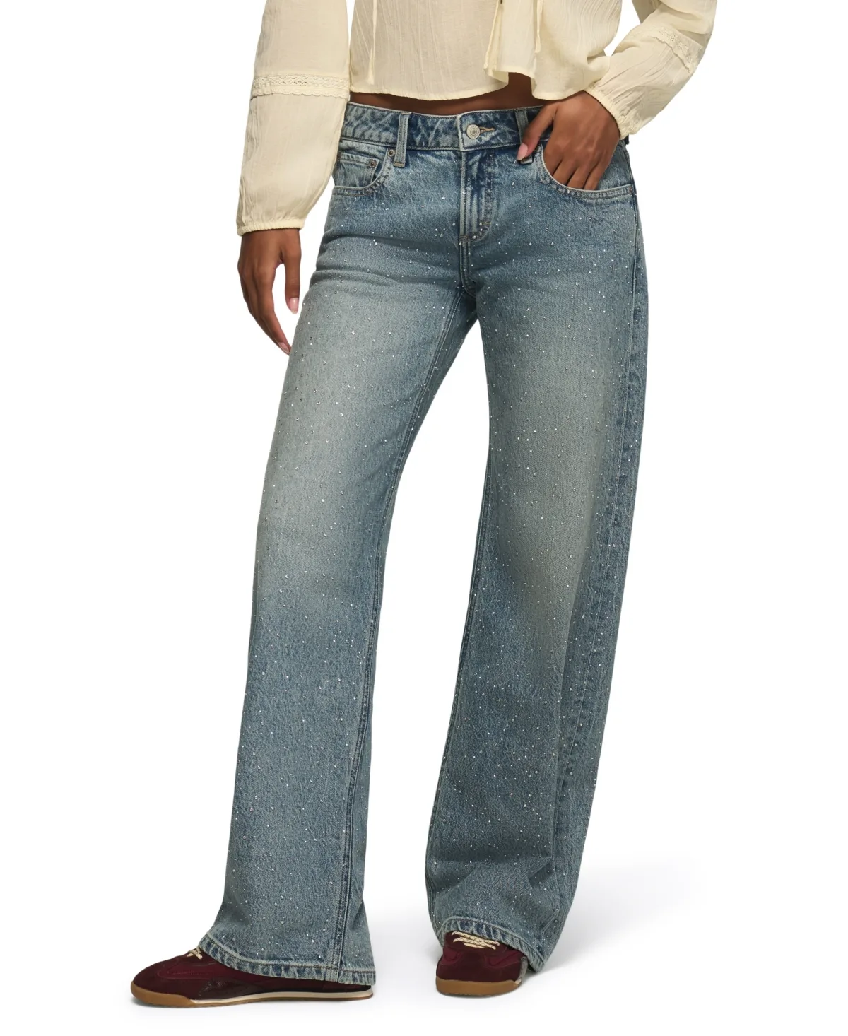 Lucky Legend Low-Rise Embellished Wide-Leg Jeans by Lucky Brand