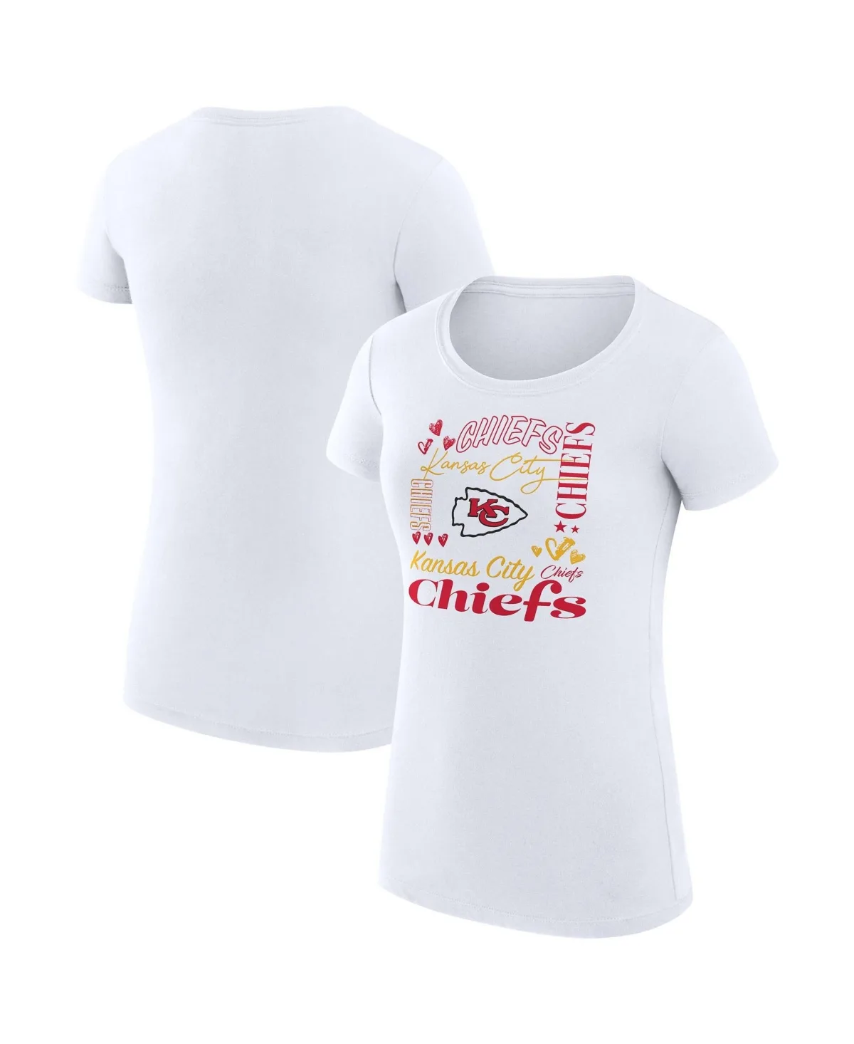 G-Iii 4Her by Carl Banks Kansas City Chiefs Super-Slim Fit Lightweight Collage Team T-Shirt by G-III