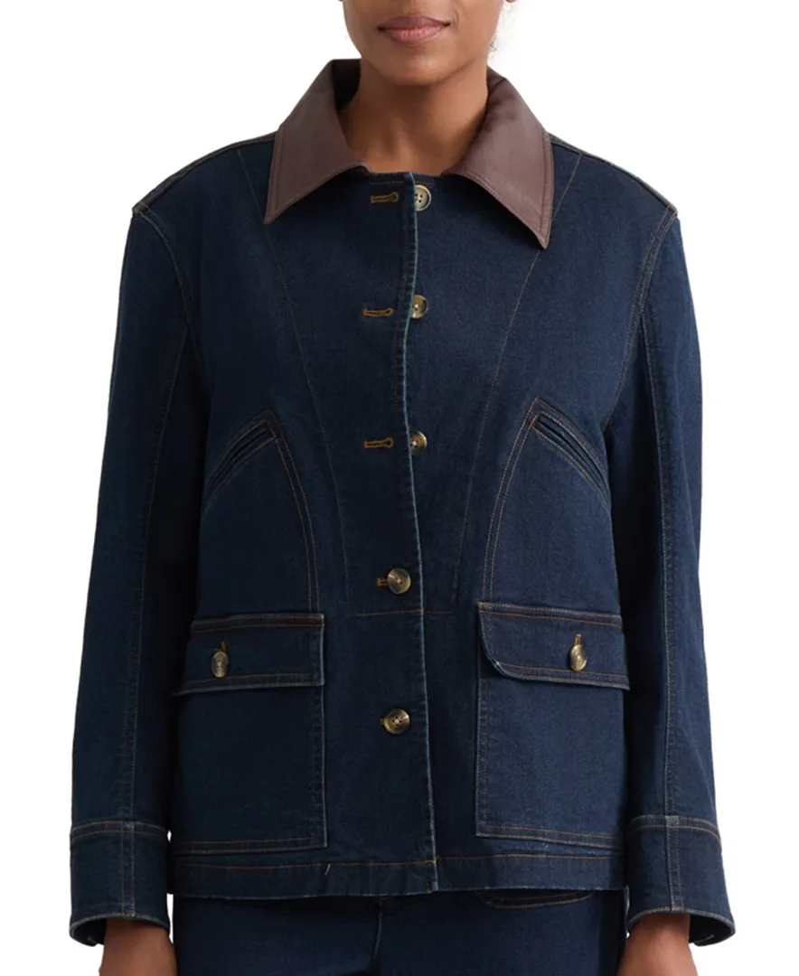 Two-Toned Short Denim Jacket by Jones New York