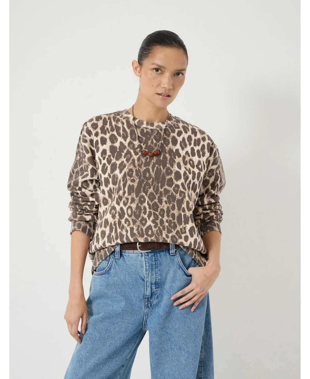 Astra Leopard Print Cotton Sweatshirt by Hush