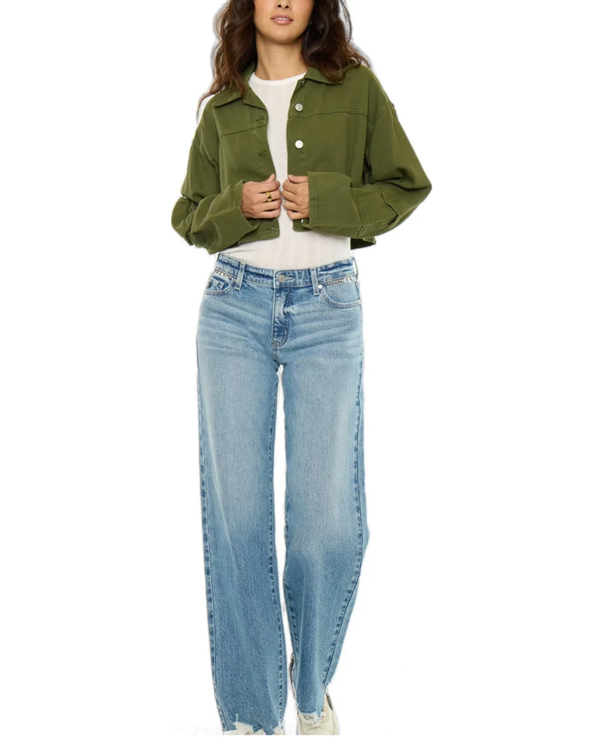 Frankie Low-Rise Wide-Leg Jeans by Kancan