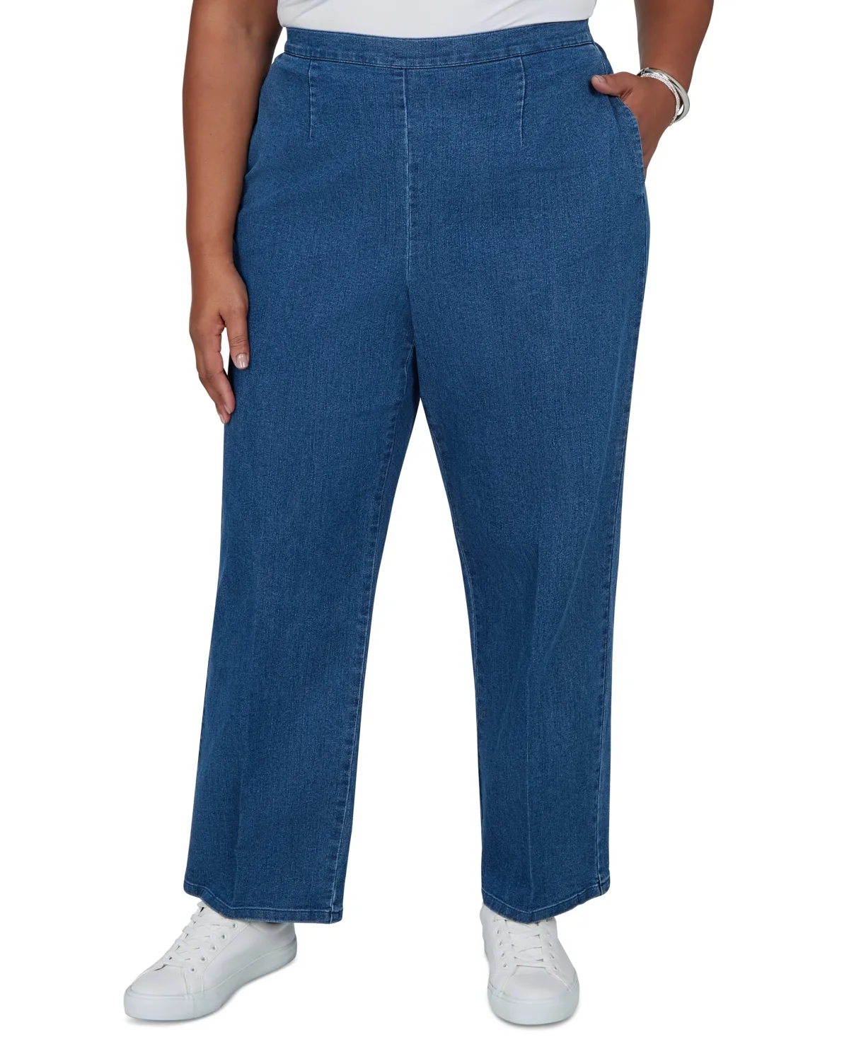 Sunset Canyon Straight Leg Mid-Rise Pull-On Denim Pants by Alfred Dunner