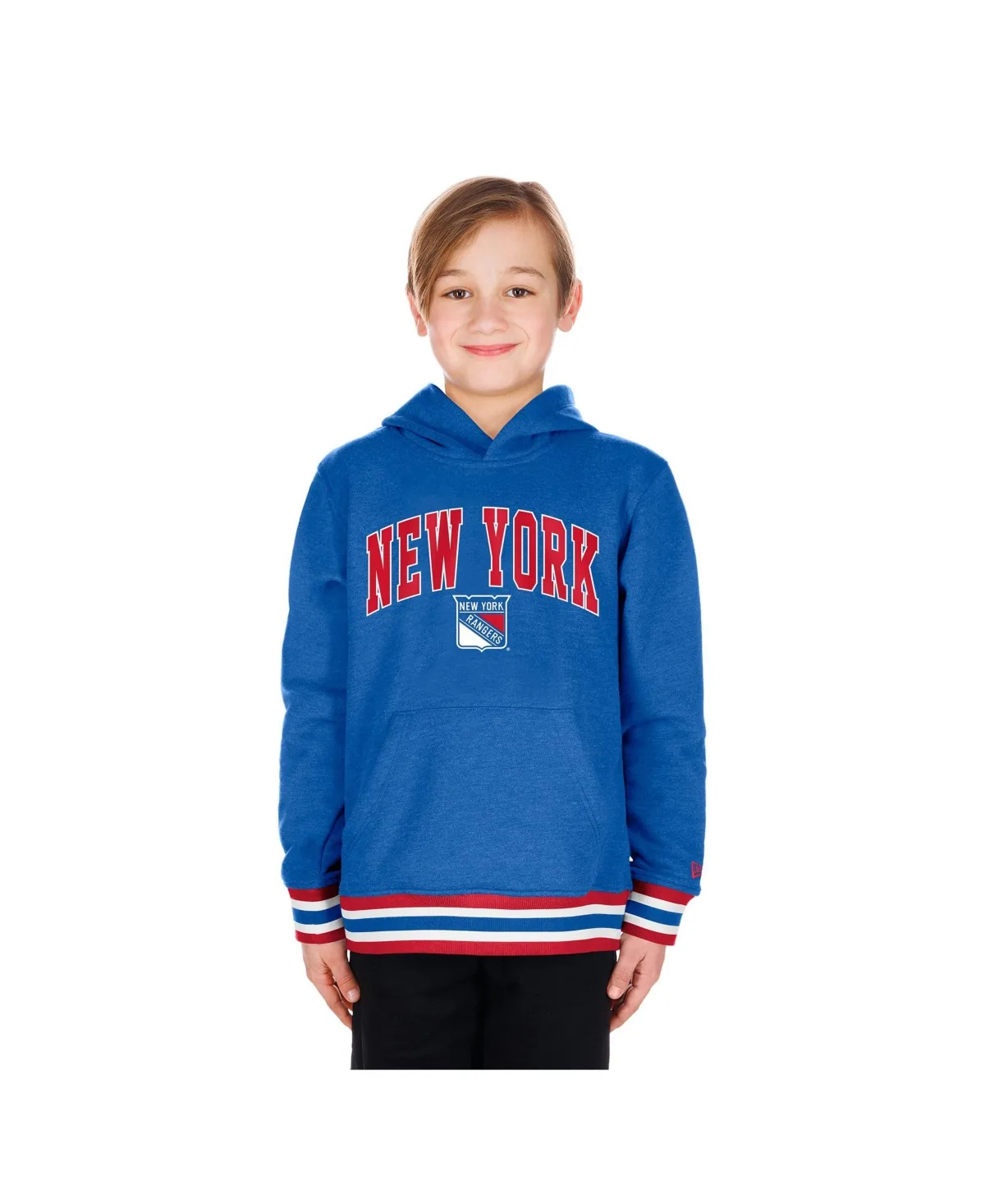 New York Rangers Knit Trim Pullover Hoodie by New Era