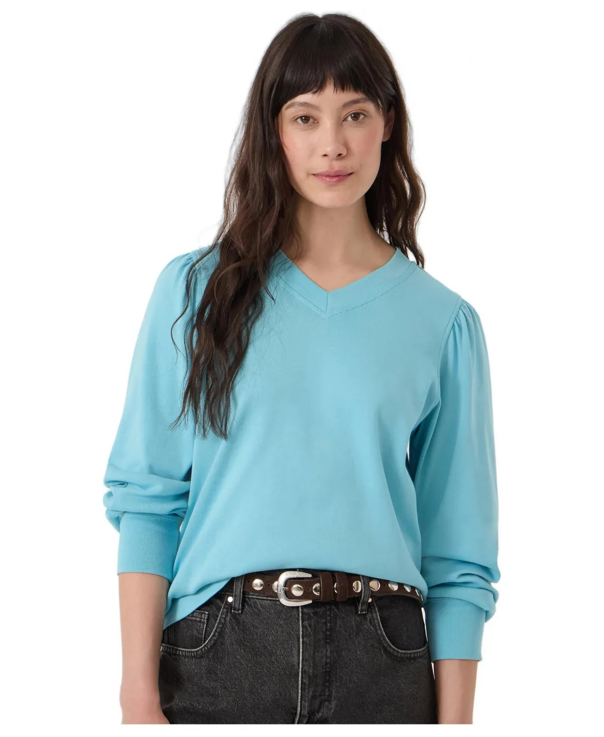 Emily V-Neck Puff Sleeve Top by Hush