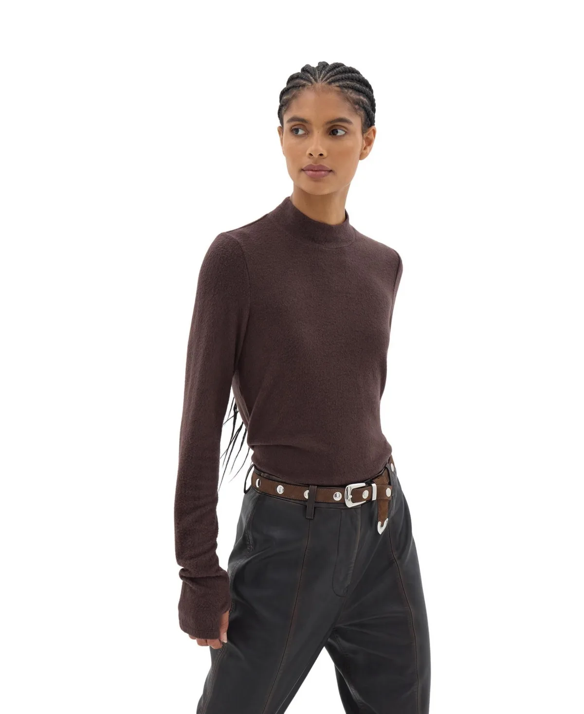Elarae Mock Neck Long Sleeve Top by Hush