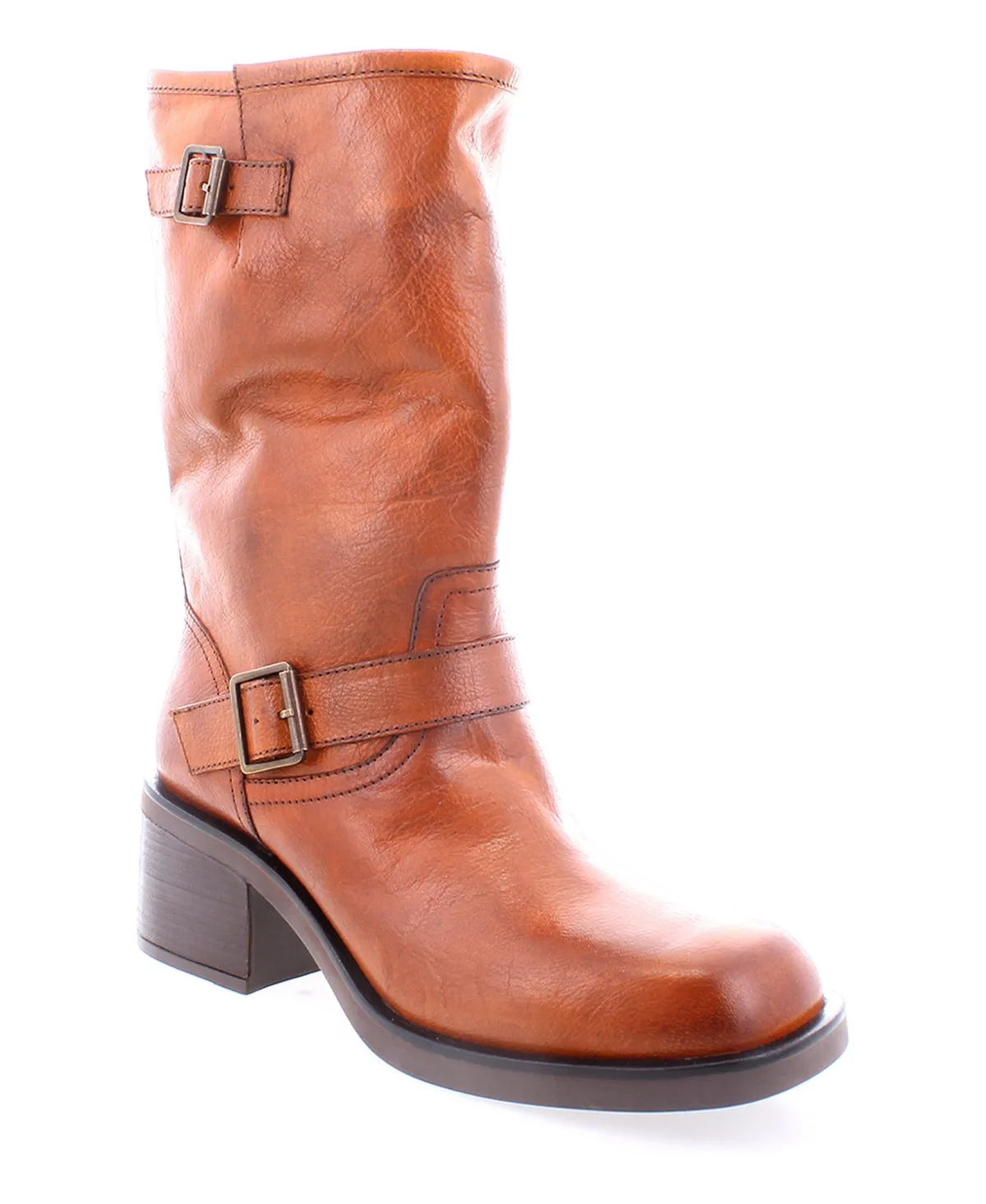Cite Square-Toe Block-Heel Mid-Calf Boots by Roan