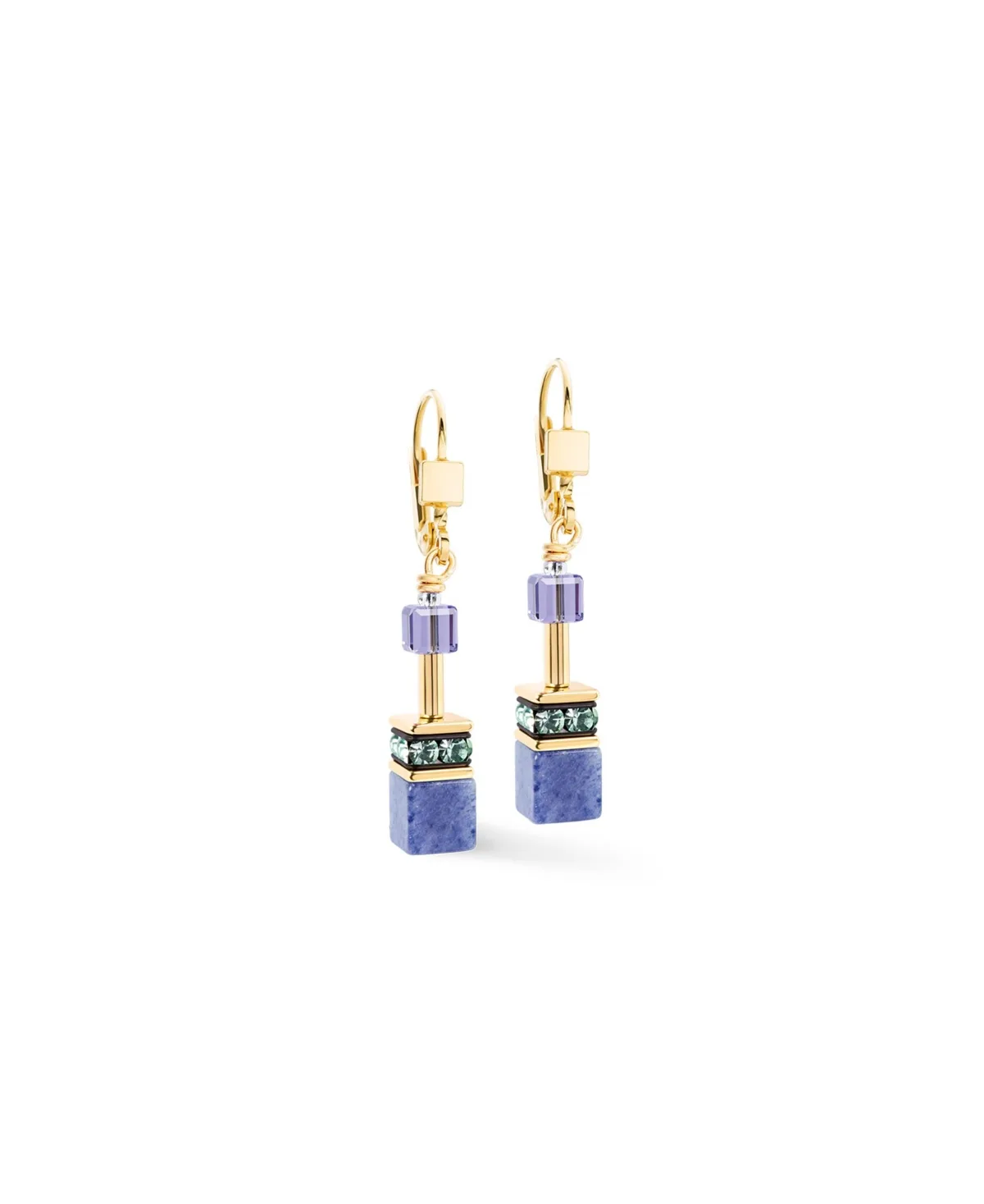 Multi-Stone Pastel GeoCUBE Iconic Geometric Earrings by Coeur De Lion