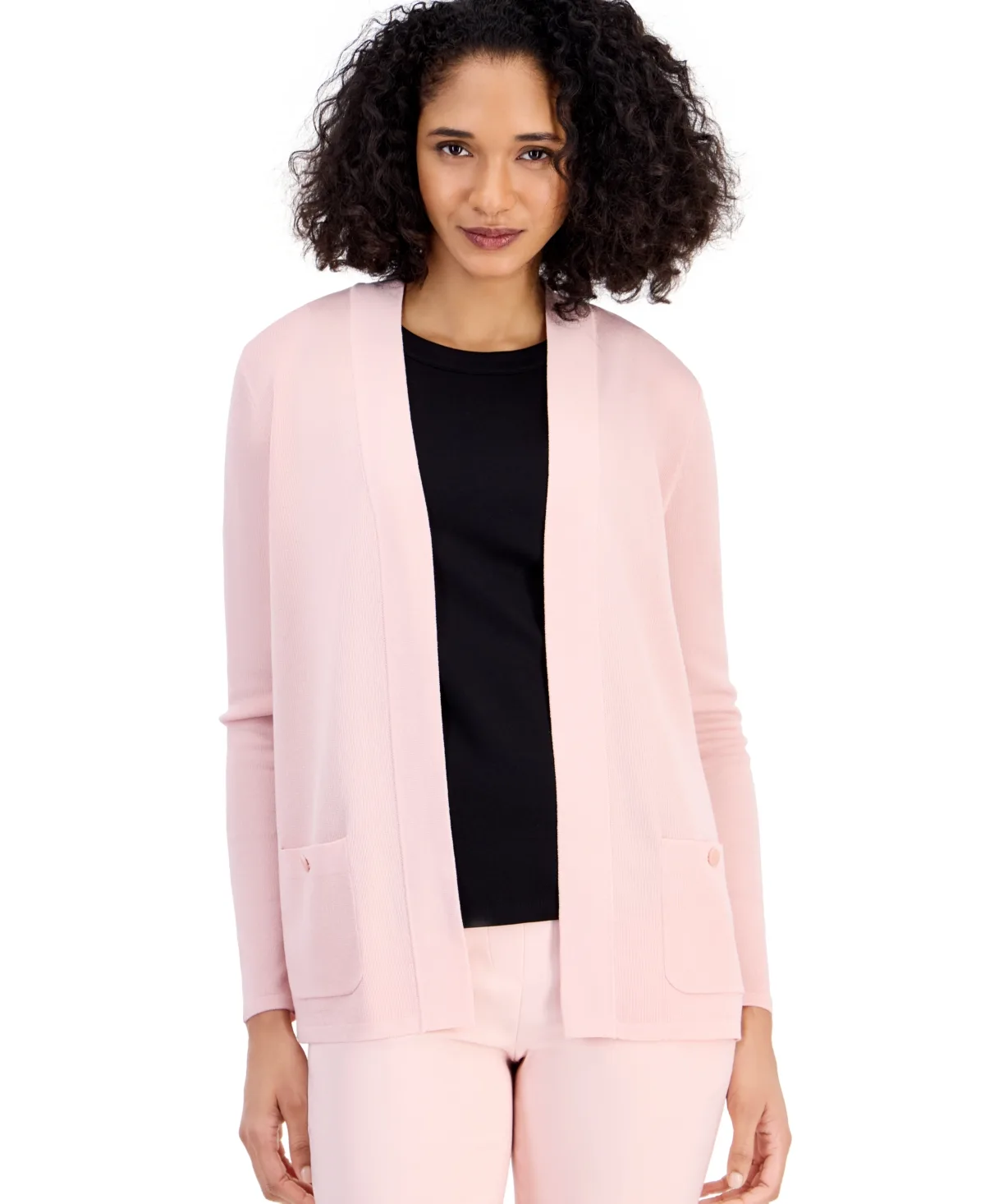 Malibu Open Front Lightweight Cardigan Sweater by Anne Klein