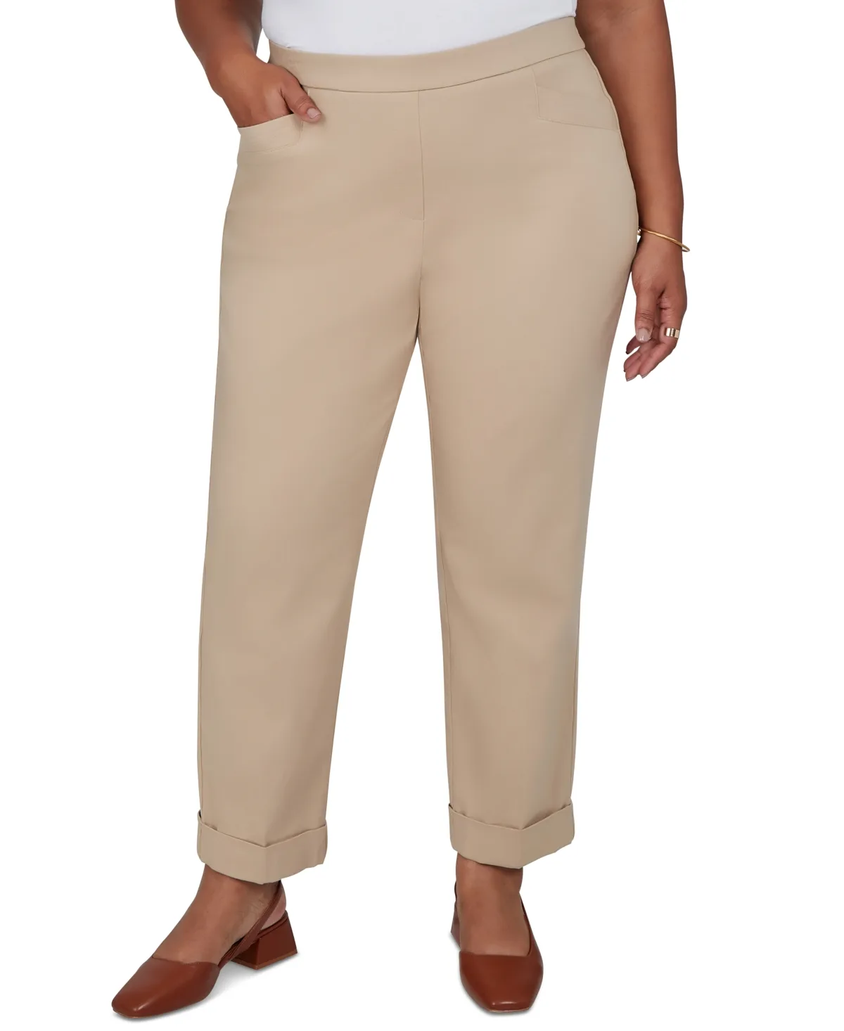 Pull-On Cropped Mid-Rise Pants by Alfred Dunner