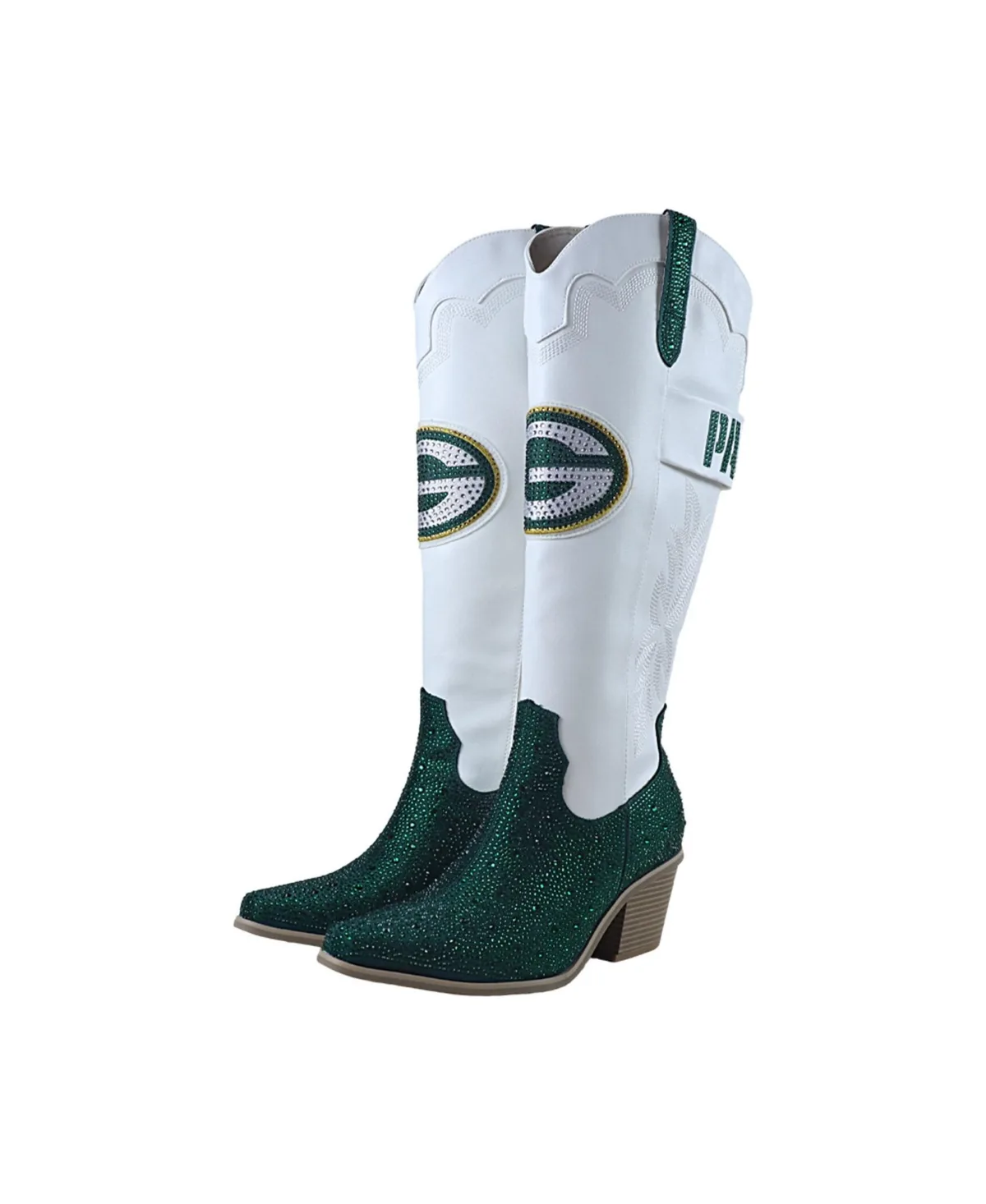 Bay Packers Crystal Cowboy Boots by Fabgating by Cuce