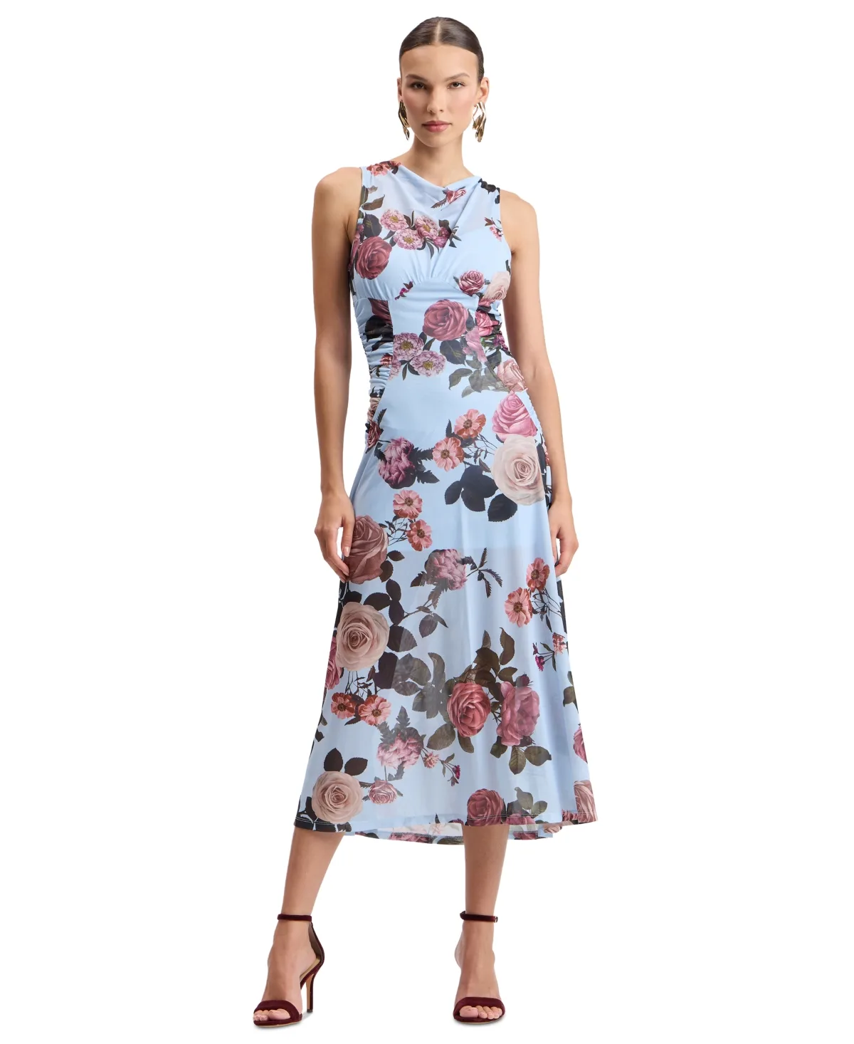 Sleeveless Floral Wedding-Guest Midi Dress by Avec Les Filles