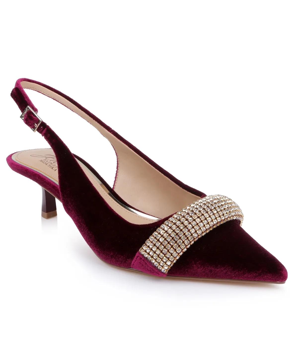 Bibi Pointed-Toe Kitten-Heel Pumps by Badgley Mischka