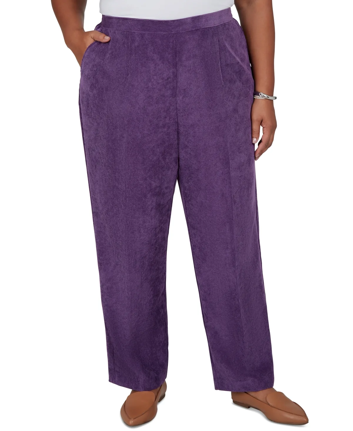 Corduroy Straight Leg Pull-On Pants by Alfred Dunner